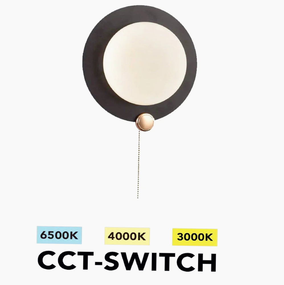 Applique moderna tonda 10W – Colore nero e oro, con tecnologia CCT (regolazione temperatura colore) - ambraled