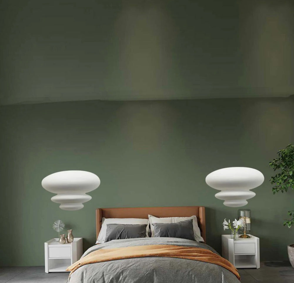 Applique ovale in gesso con onde per parete – Verniciabile, attacco G9 - ambraled