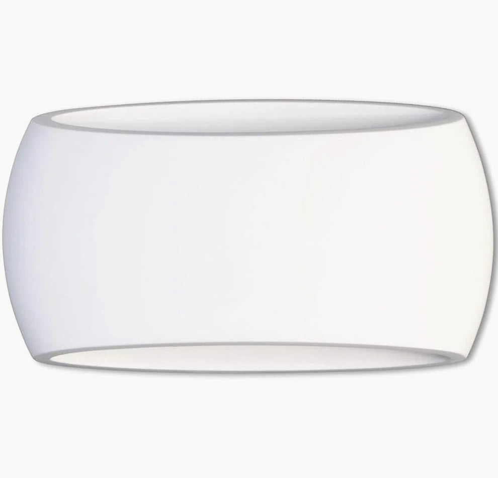 Applique ovale in gesso per parete con doppia emissione luce R7S – Illuminazione decorativa - ambraled
