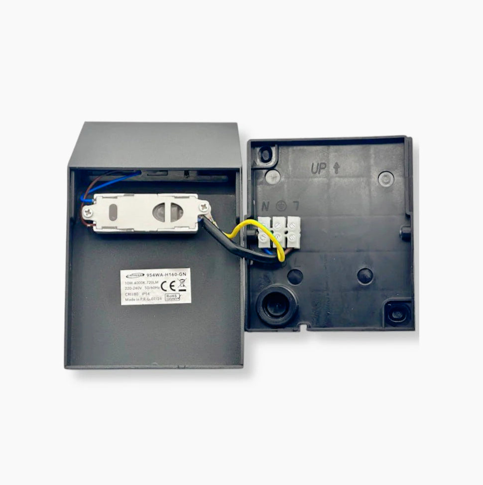 Lampione giardino/parete nero – LED 10W 4000K IP54 - ambraled