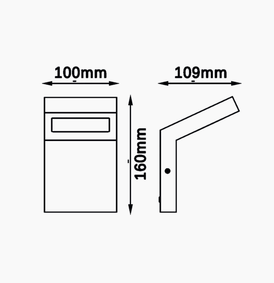 Lampione giardino/parete nero – LED 10W 4000K IP54 - ambraled