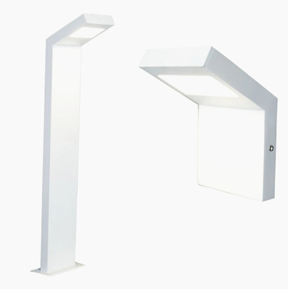 Lampione giardino/parete bianco – LED 10W 4000K IP54 - ambraled
