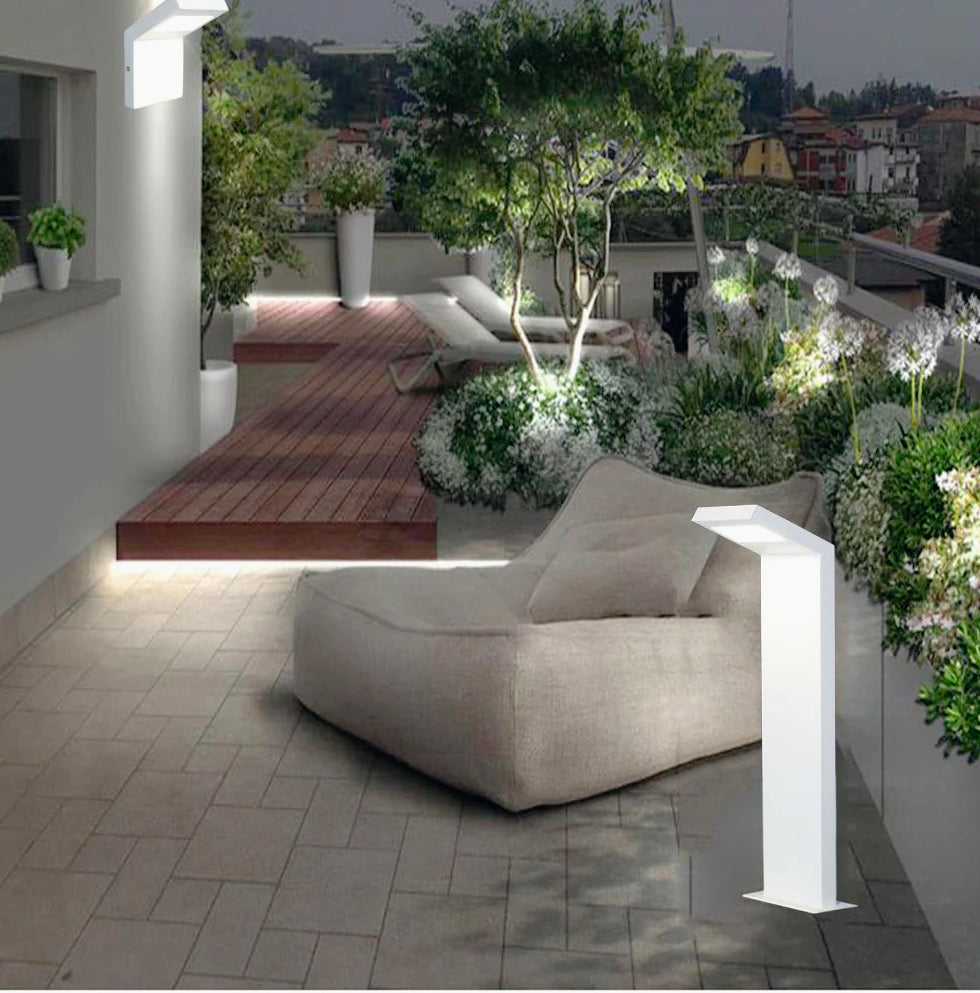 Lampione giardino/parete bianco – LED 10W 4000K IP54 - ambraled