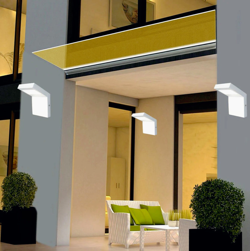 Lampione giardino/parete bianco – LED 10W 4000K IP54 - ambraled