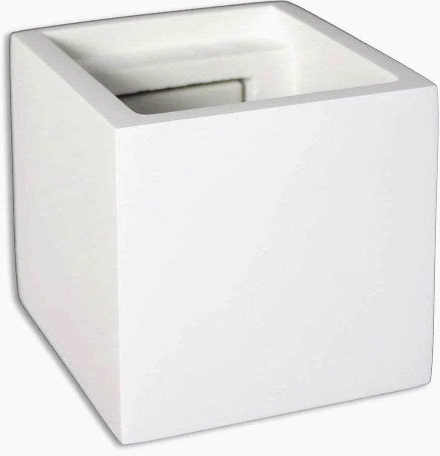 Applique cubo in gesso per parete – Doppia emissione luce attacco G9 - ambraled