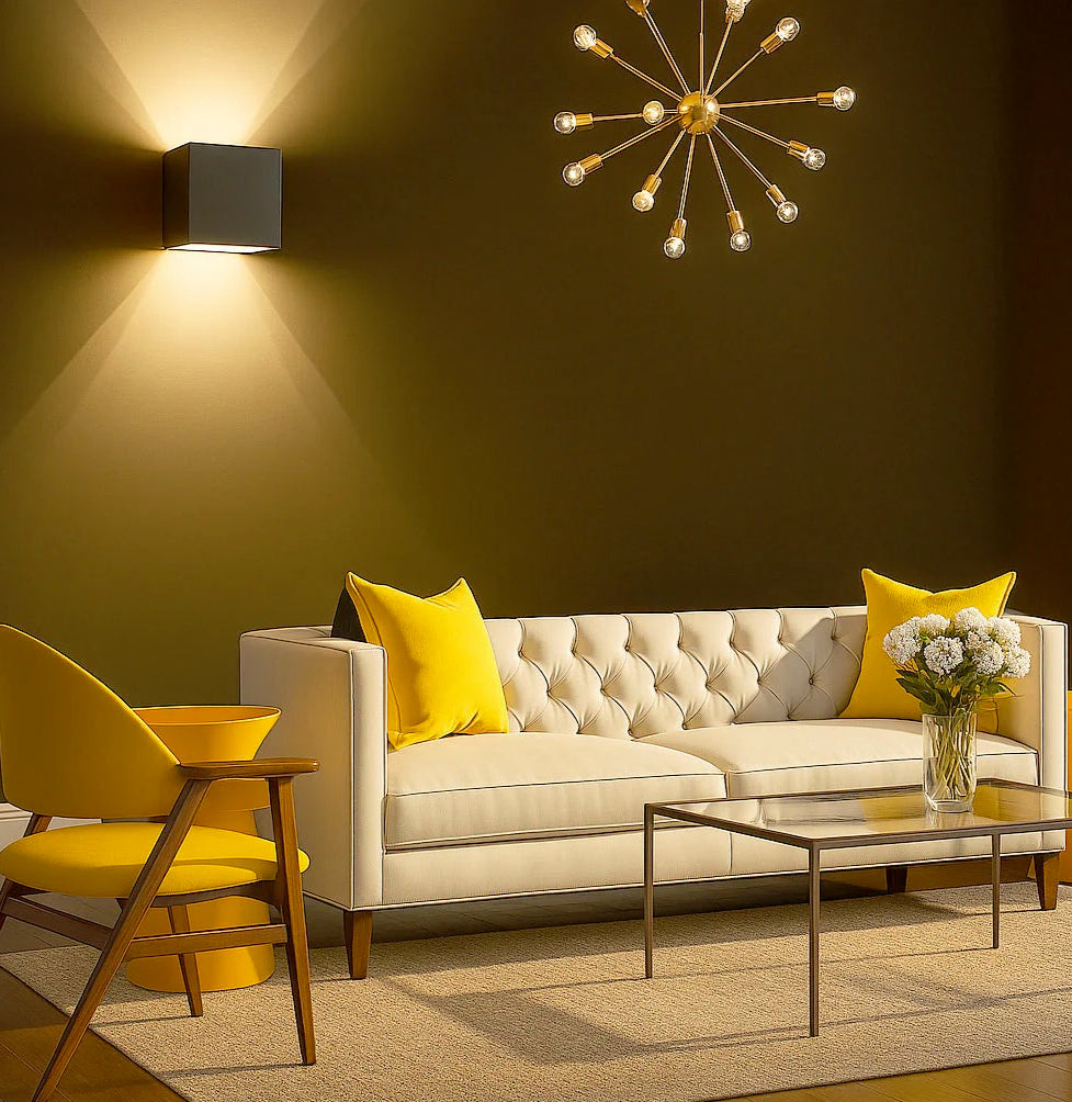 Applique cubo in gesso per parete – Doppia emissione luce attacco G9 - ambraled