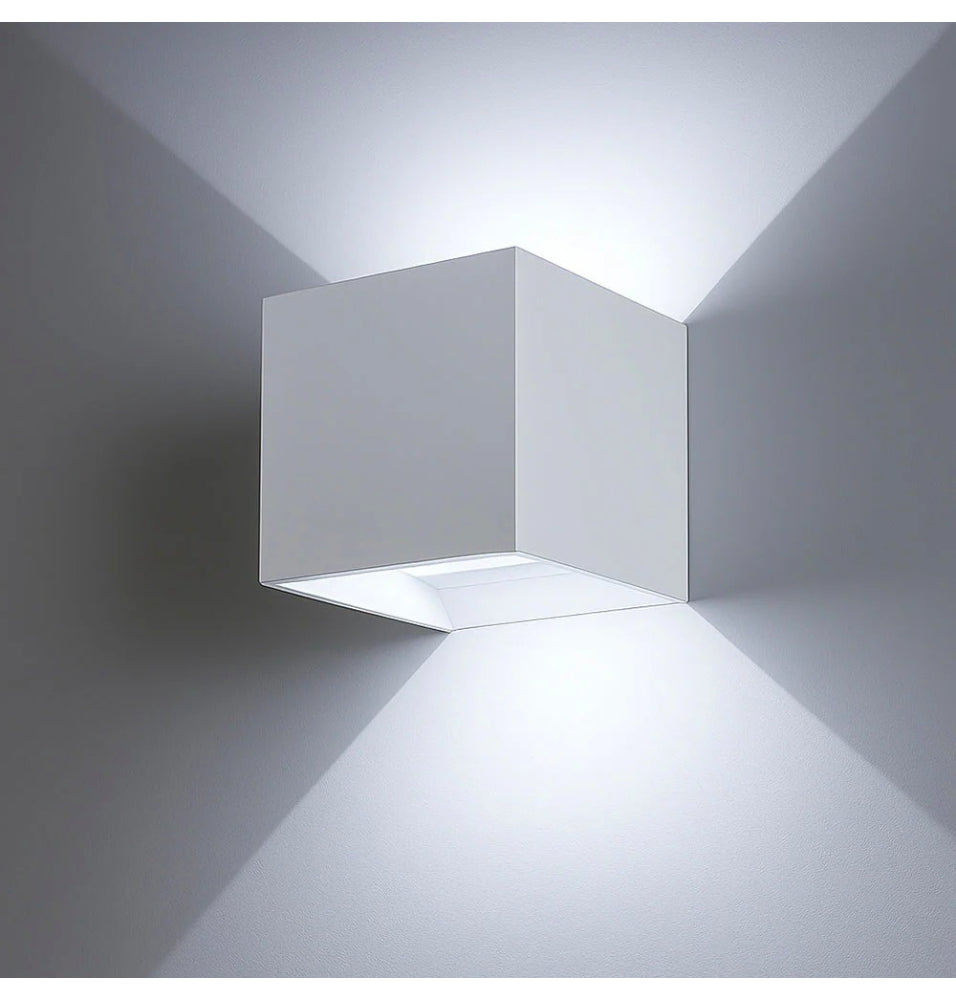 Applique cubo in gesso per parete – Doppia emissione luce attacco G9 - ambraled