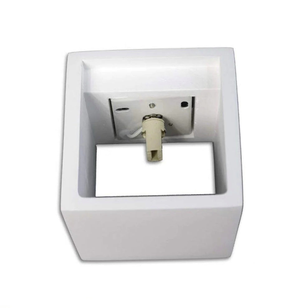 Applique cubo in gesso per parete – Doppia emissione luce attacco G9 - ambraled