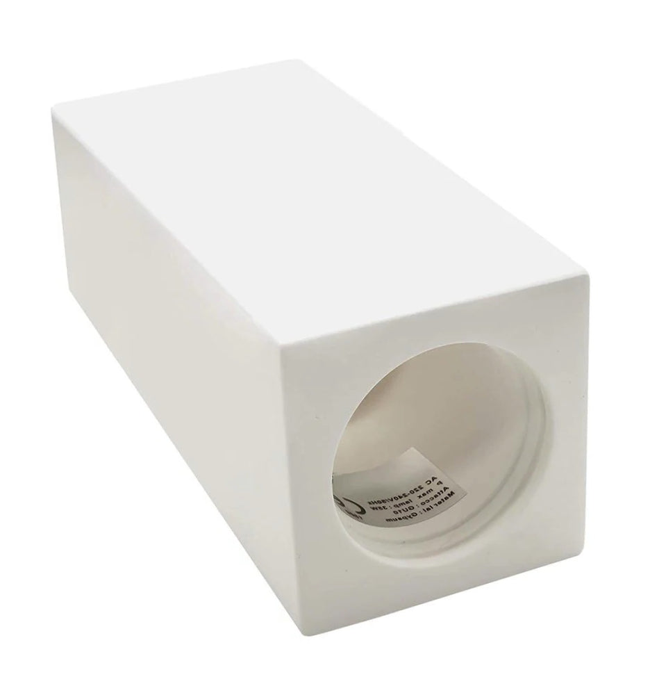 Applique da soffitto portafaretto in gesso a cubo verniciabile GU10 - ambraled