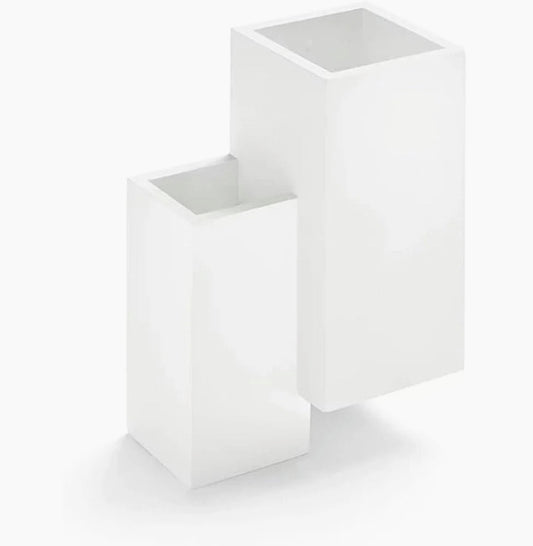 Applique in gesso per parete 2 cubi – Doppia emissione luce up & down attacco G9 - ambraled