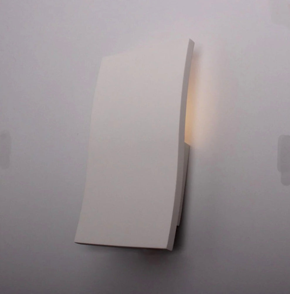 Applique in gesso rettangolare ondulato – Lampada muro verniciabile con attacco E14 - ambraled