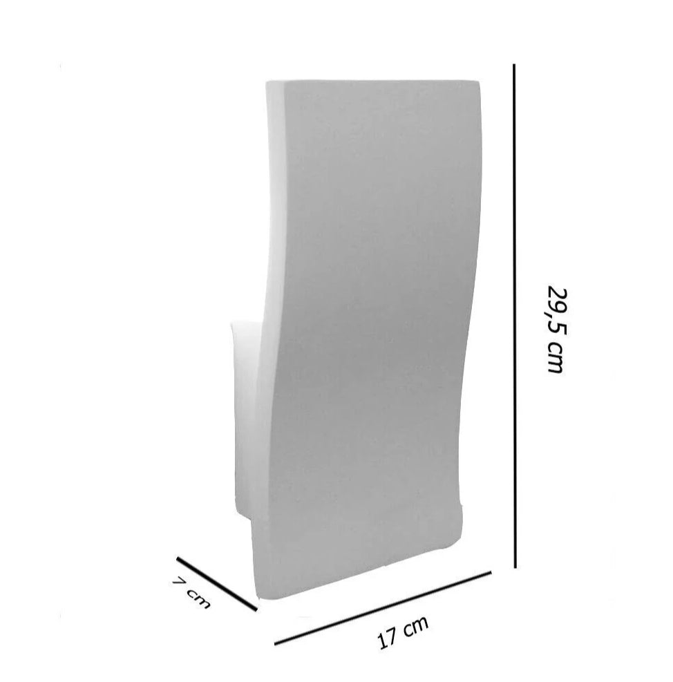 Applique in gesso rettangolare ondulato – Lampada muro verniciabile con attacco E14 - ambraled