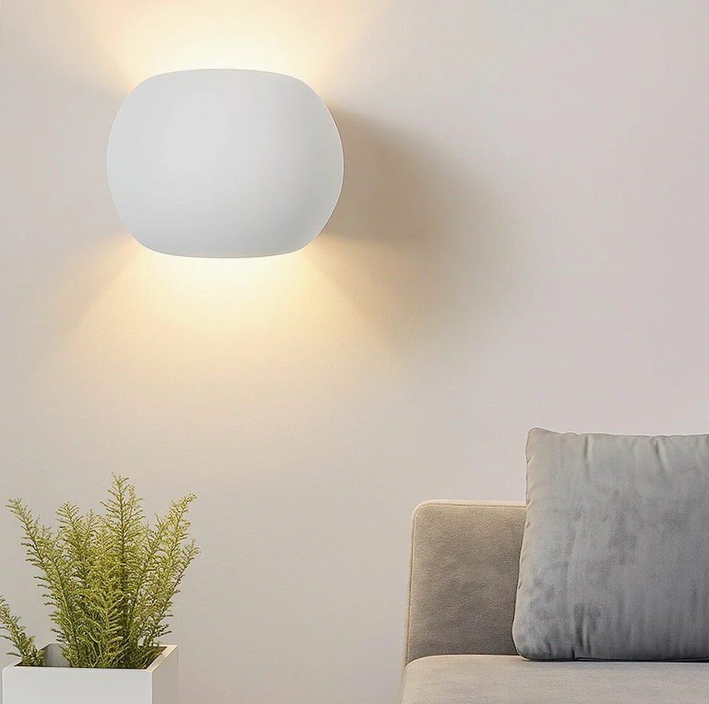 Applique tonda in gesso per parete – Doppia emissione luce attacco G9 - ambraled