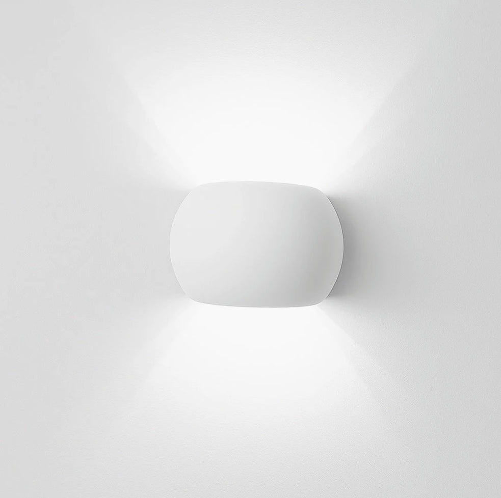 Applique tonda in gesso per parete – Doppia emissione luce attacco G9 - ambraled