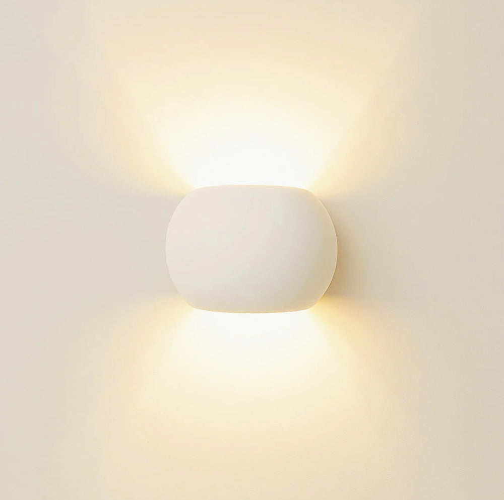 Applique tonda in gesso per parete – Doppia emissione luce attacco G9 - ambraled