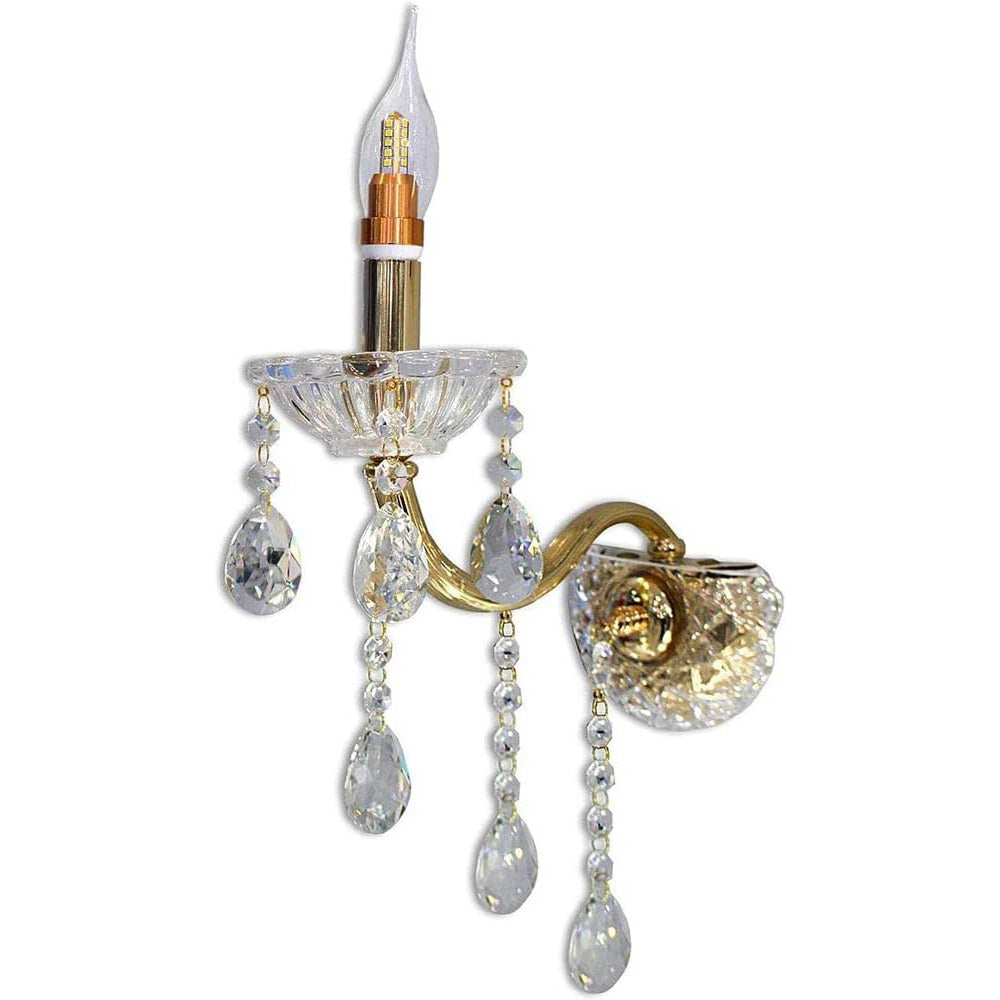 Applique candelabro con pendenti a gocce in acrilico – Attacco E14 - ambraled