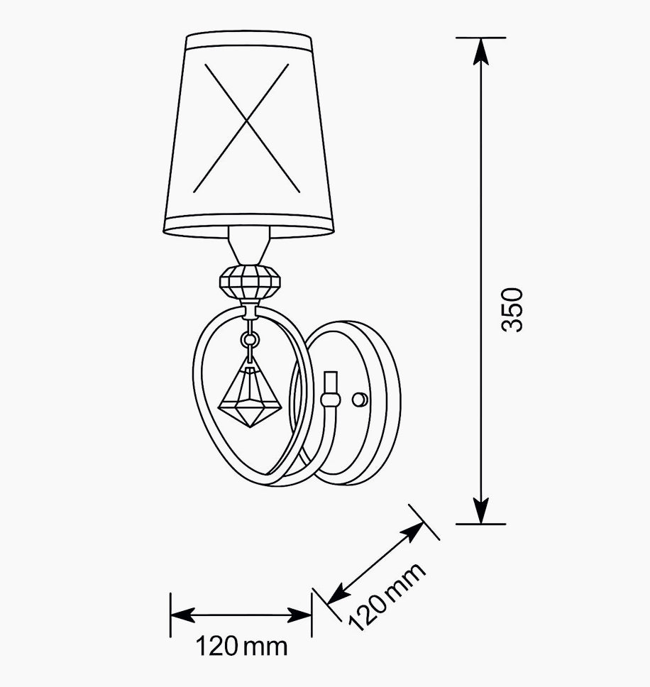 Applique con pendoli in vetro oro/argento per parete – Attacco E27 - ambraled