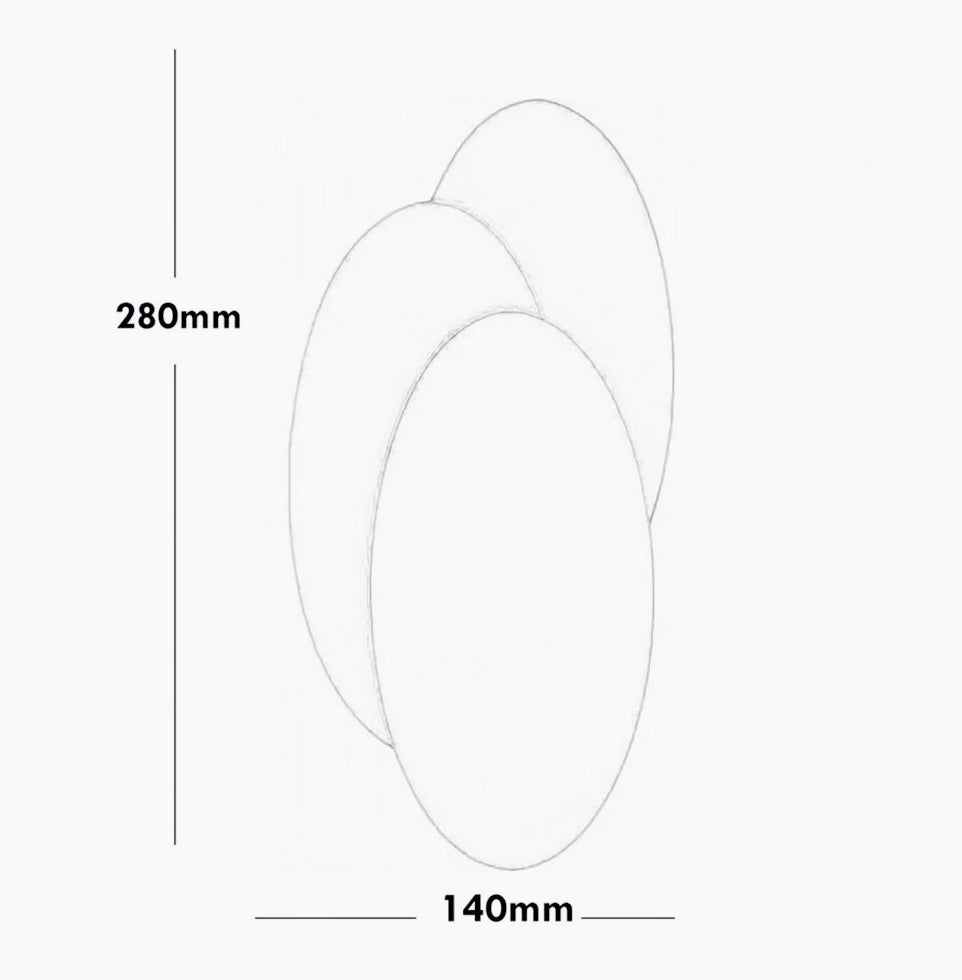 Applique LED a 3 ovali 12W bianca – Luce 6500K, 3000K, 4000K per pareti - ambraled