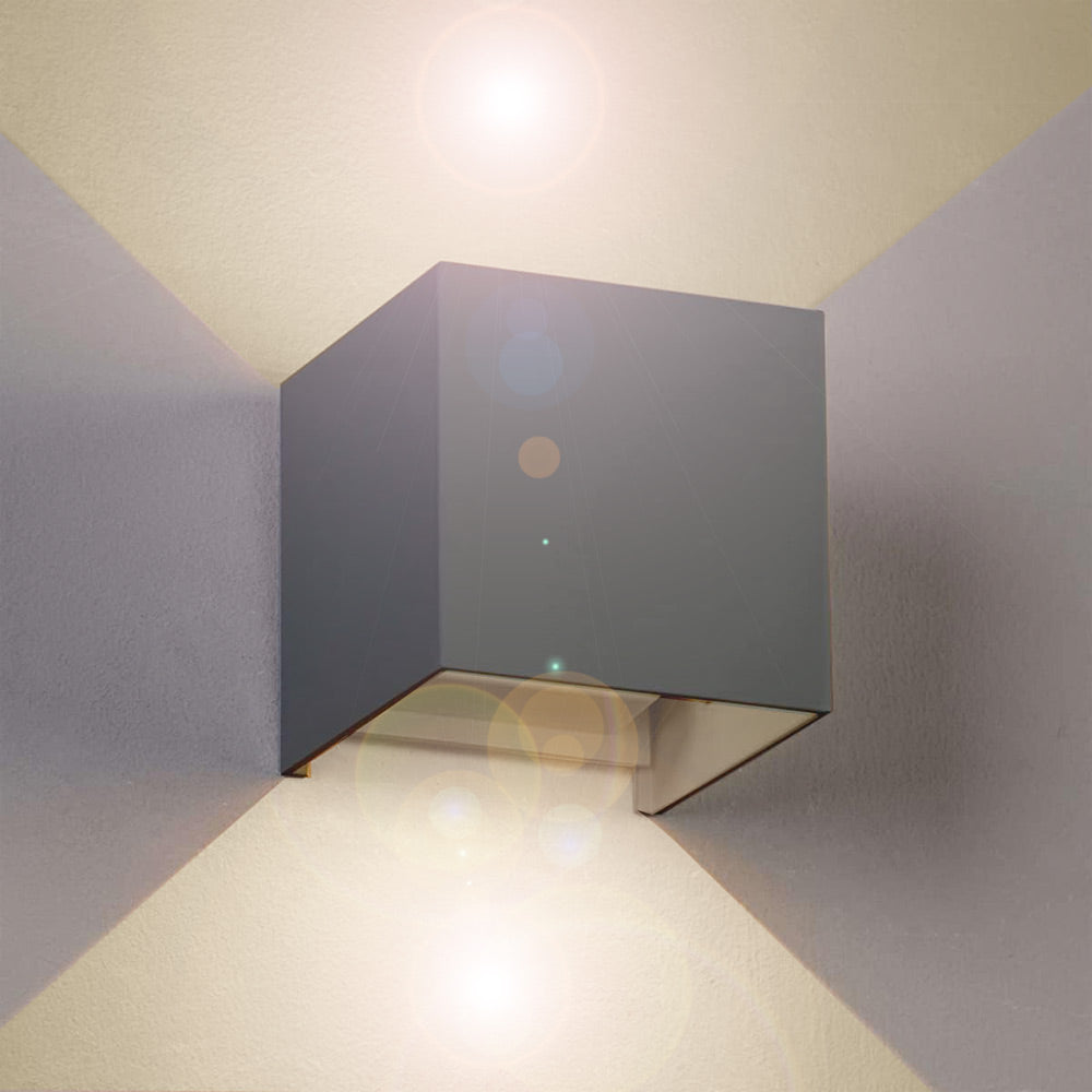 Applique LED COB 12W per parete grigia – Doppia emissione luce IP55 - ambraled