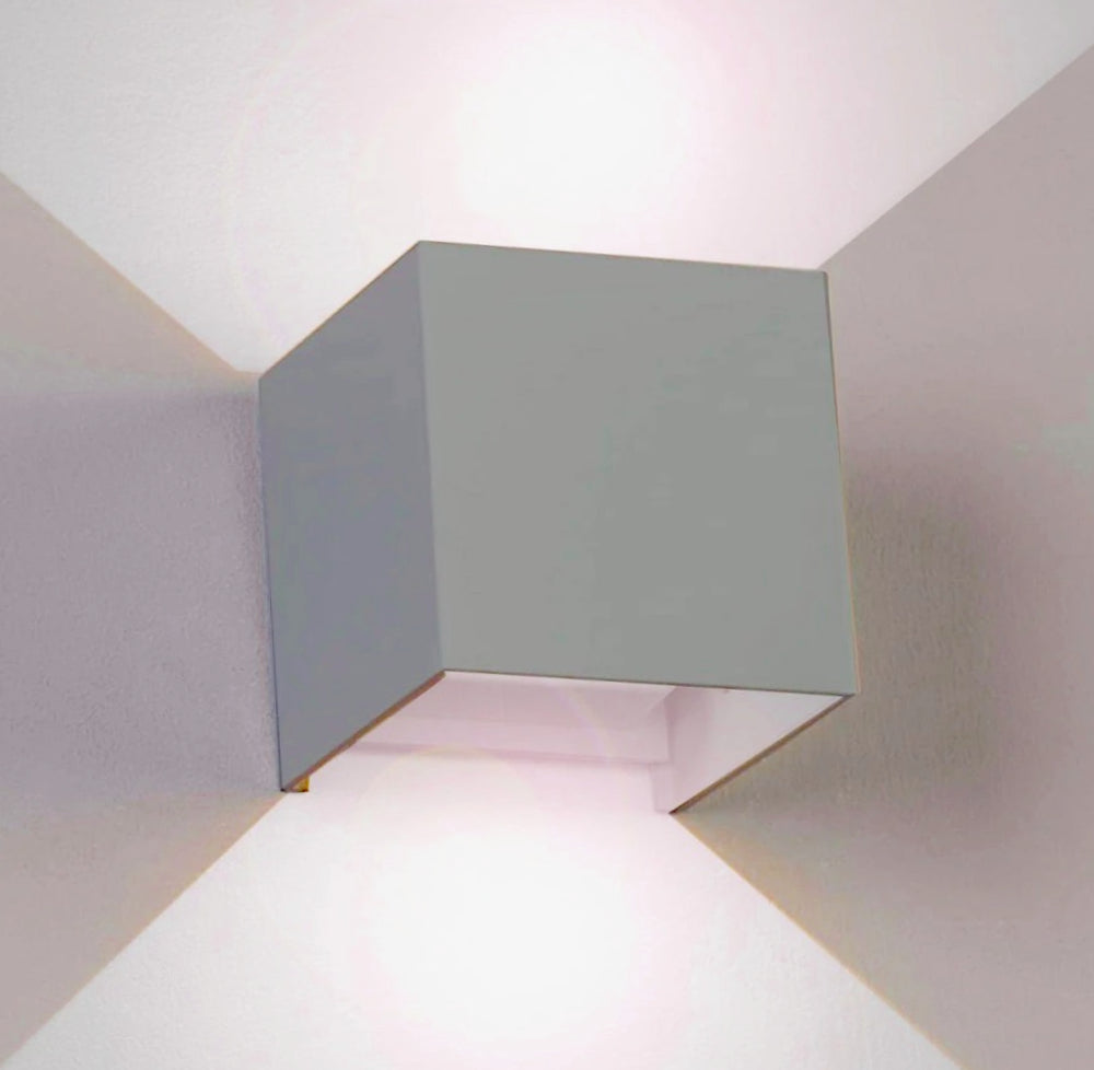 Applique LED COB 12W per parete grigia – Doppia emissione luce IP55 - ambraled