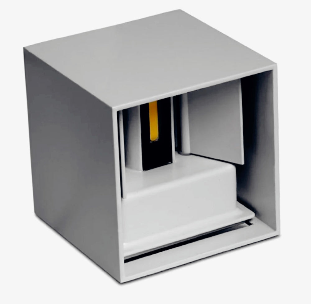 Applique LED COB 12W per parete grigia – Doppia emissione luce IP55 - ambraled