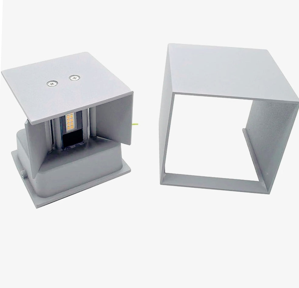 Applique LED COB 12W per parete grigia – Doppia emissione luce IP55 - ambraled
