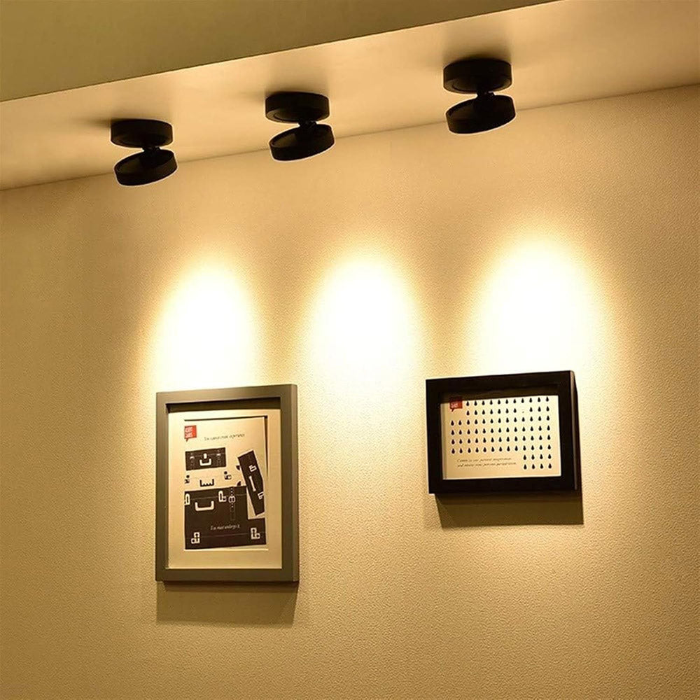 Lampada orientabile LED COB 7W – Parete/soffitto, finitura nera - ambraled