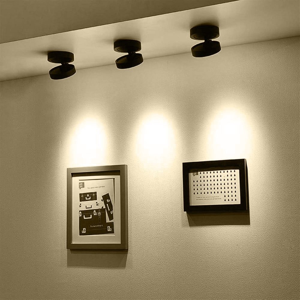 Lampada orientabile LED COB 7W – Parete/soffitto, finitura nera - ambraled