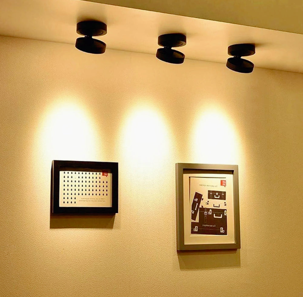 Lampada orientabile LED COB 7W – Parete/soffitto, finitura nera - ambraled