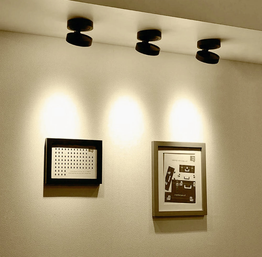 Lampada orientabile LED COB 7W – Parete/soffitto, finitura nera - ambraled