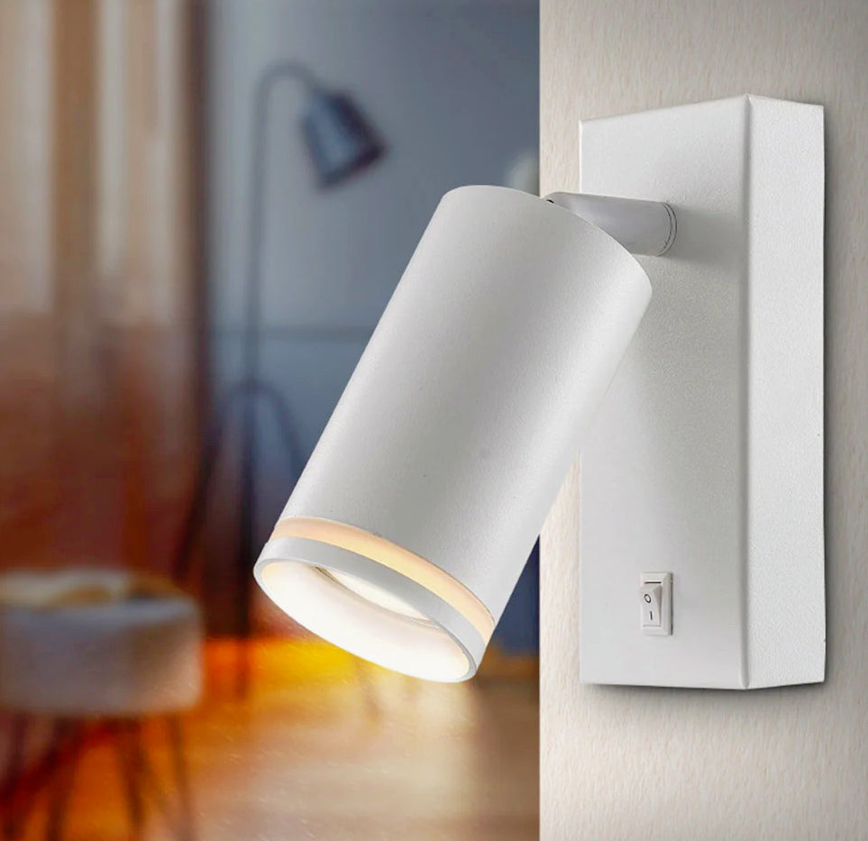 Applique orientabile per muro con interruttore ON/OFF – Attacco GU10 - ambraled