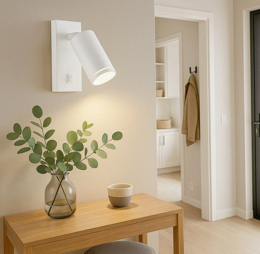 Applique orientabile per muro con interruttore ON/OFF – Attacco GU10 - ambraled