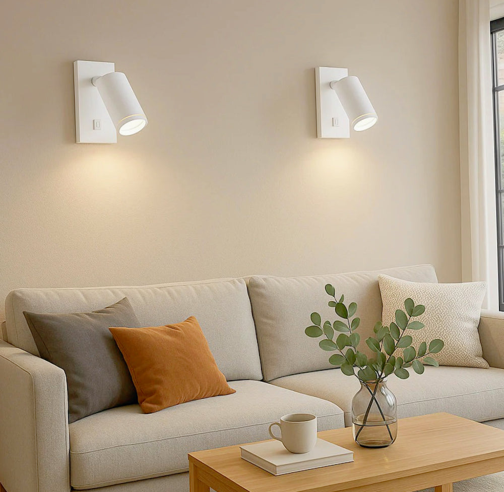 Applique orientabile per muro con interruttore ON/OFF – Attacco GU10 - ambraled