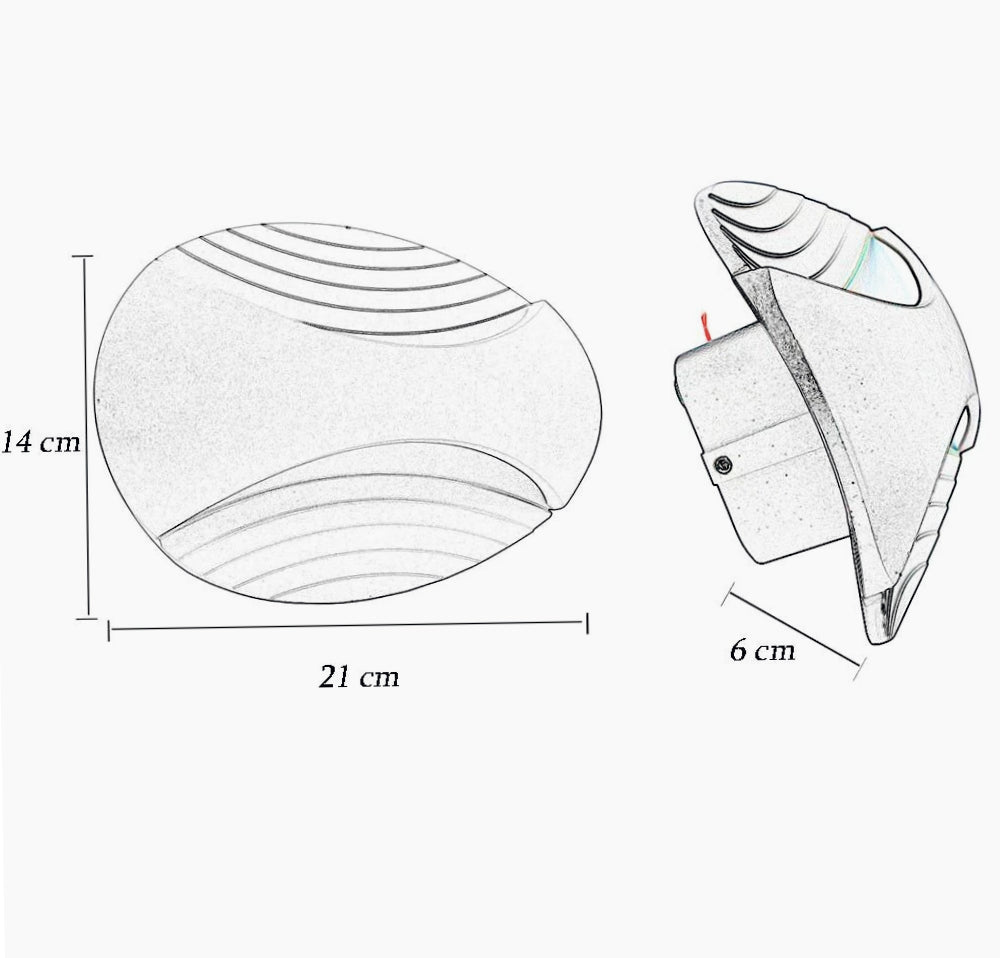 Applique LED murale doppia emissione 6W ovale – 3 modalità di luce regolabili - ambraled
