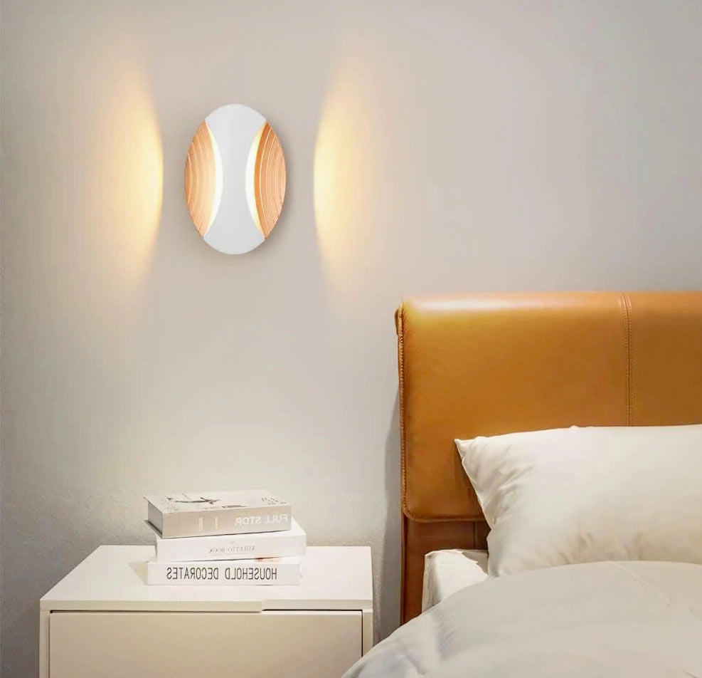 Applique LED murale doppia emissione 6W ovale – 3 modalità di luce regolabili - ambraled