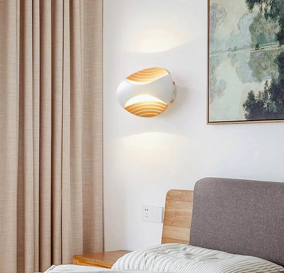 Applique LED murale doppia emissione 6W ovale – 3 modalità di luce regolabili - ambraled