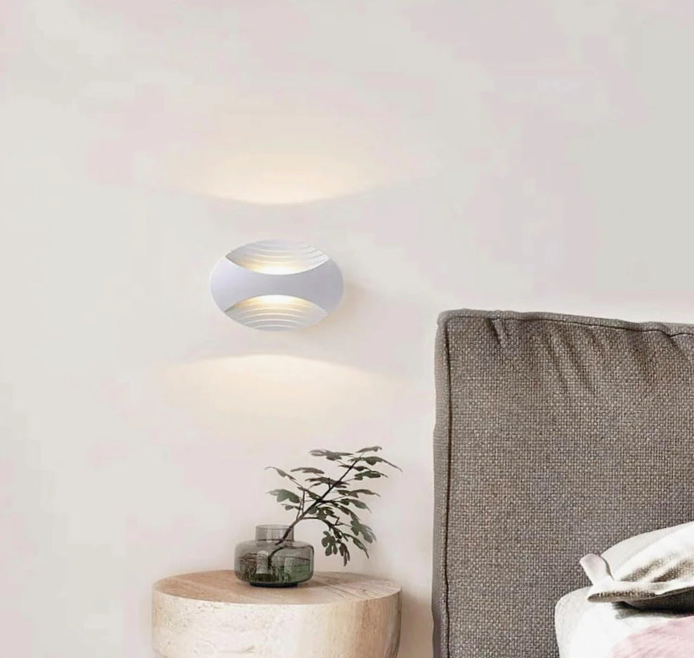 Applique LED murale doppia emissione 6W ovale – 3 modalità di luce regolabili - ambraled
