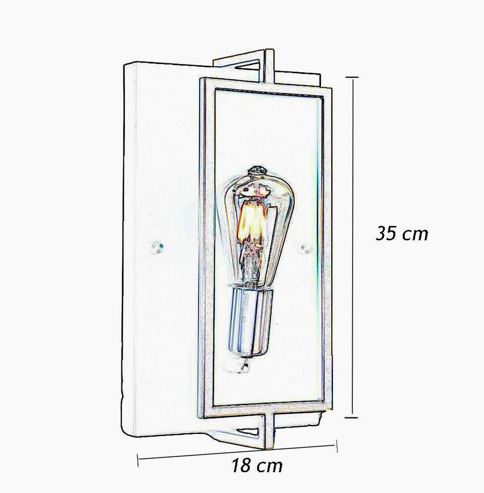 Applique a parete stile industriale – In metallo nero e bronzo, attacco E27 - ambraled