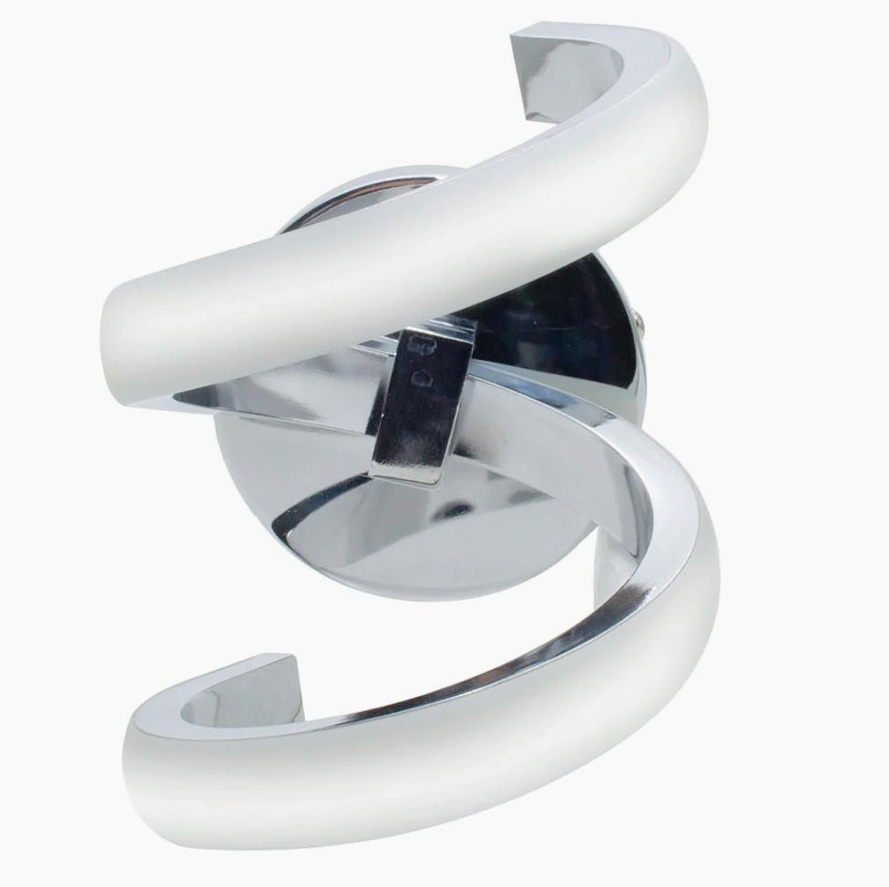 Applique a parete stilizzato 9 watt spirale argento 3 colorazione CCT - ambraled