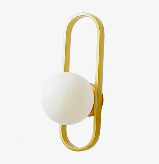 Applique da parete minimal in metallo bronzo con sfera opaca G9 - ambraled