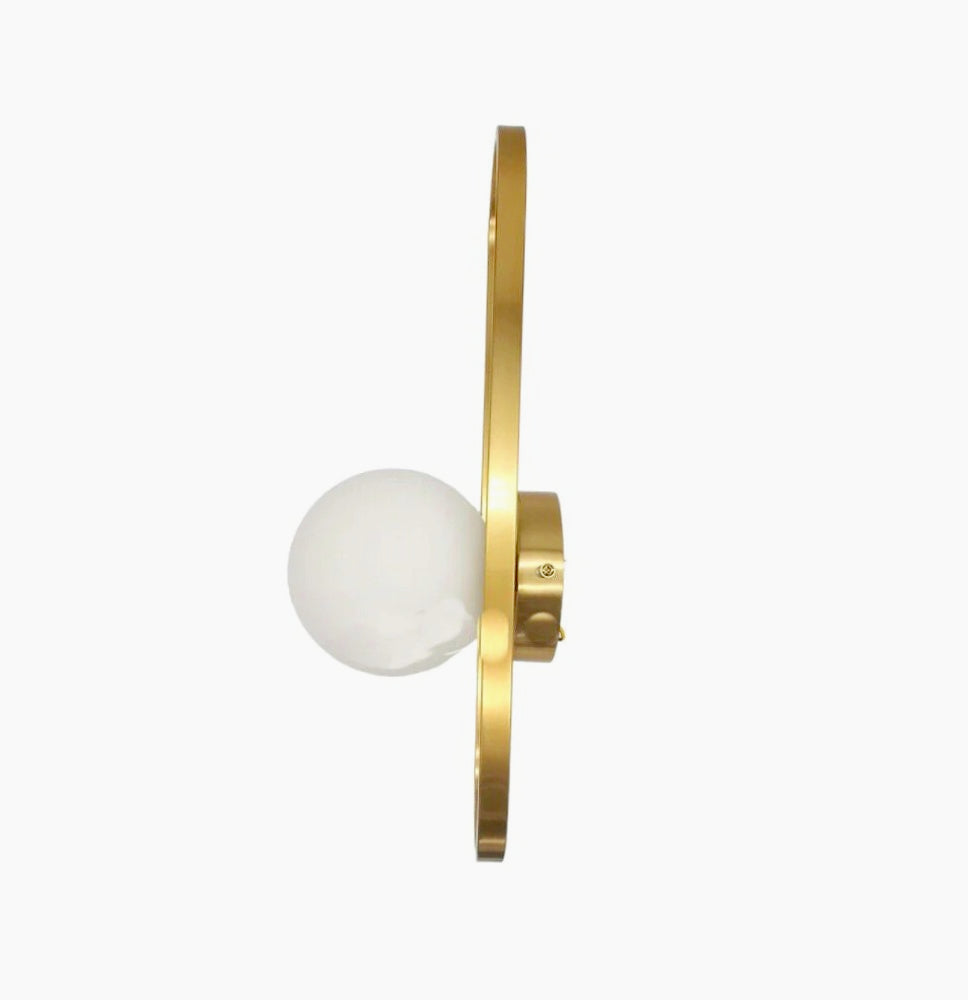Applique da parete minimal in metallo bronzo con sfera opaca G9 - ambraled