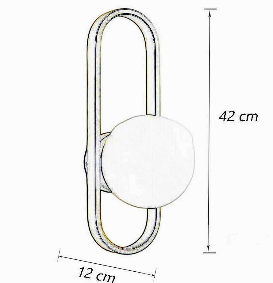Applique da parete minimal in metallo bronzo con sfera opaca G9 - ambraled
