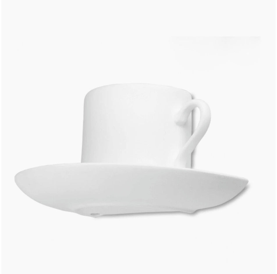 Applique in gesso a forma di tazza da caffè – Lampada muro verniciabile con attacco G9 - ambraled