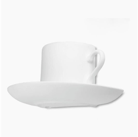 Applique in gesso a forma di tazza da caffè – Lampada muro verniciabile con attacco G9 - ambraled