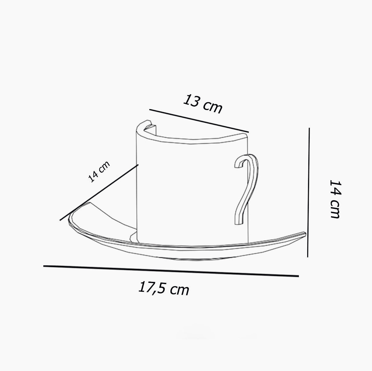 Applique in gesso a forma di tazza da caffè – Lampada muro verniciabile con attacco G9 - ambraled