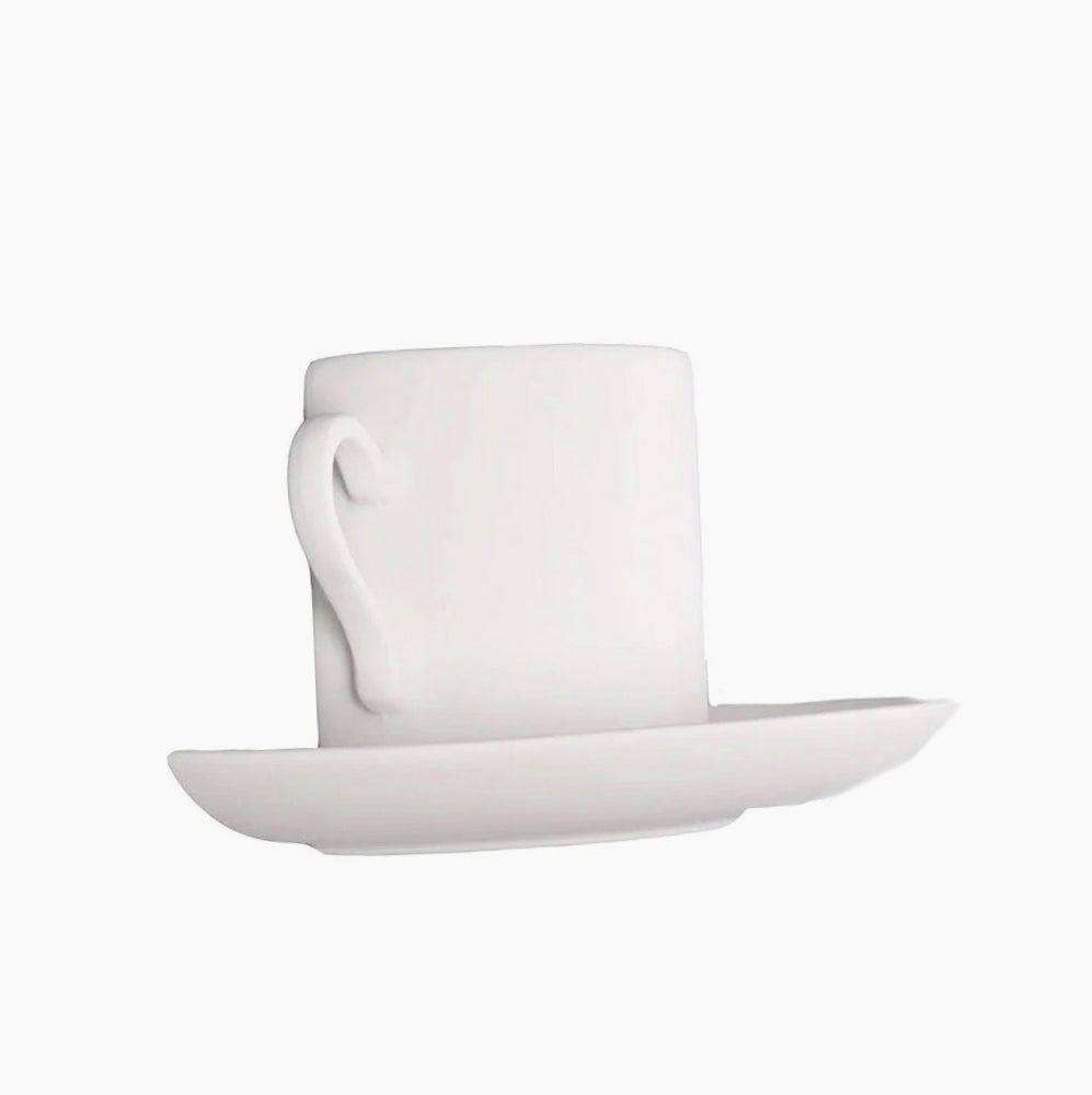 Applique in gesso a forma di tazza da caffè – Lampada muro verniciabile con attacco G9 - ambraled