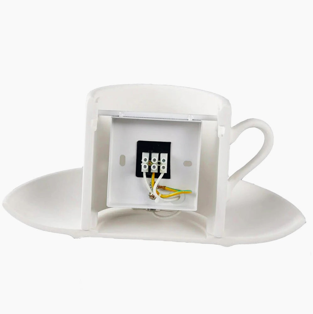 Applique in gesso a forma di tazza da caffè – Lampada muro verniciabile con attacco G9 - ambraled