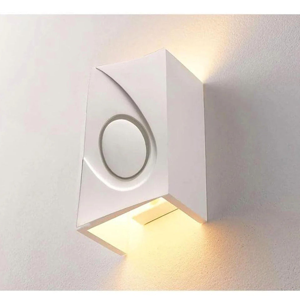Applique in gesso verniciabile rettangolare – Doppia emissione di luce con attacco G9 - ambraled