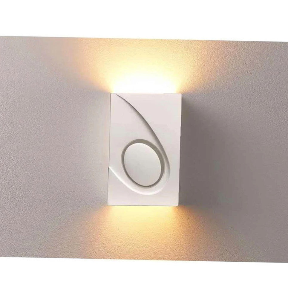 Applique in gesso verniciabile rettangolare – Doppia emissione di luce con attacco G9 - ambraled