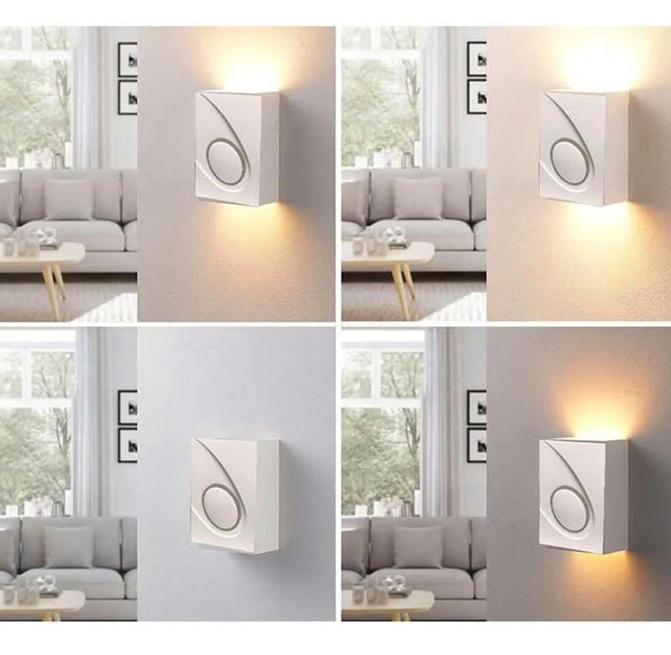 Applique in gesso verniciabile rettangolare – Doppia emissione di luce con attacco G9 - ambraled